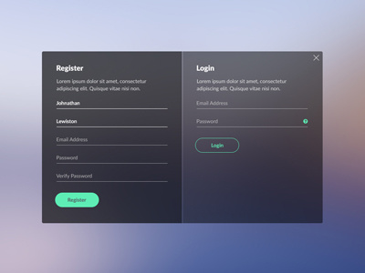 Free Login Modal PSD free login minimal modal psd register