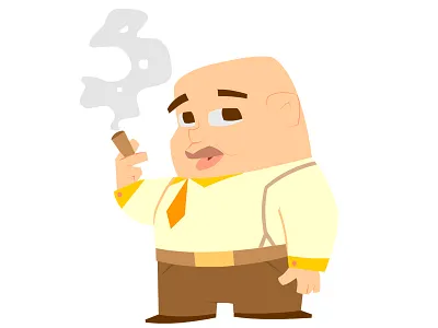 Boss character 2d animation character design flash flat design.