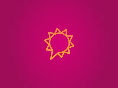 Logo draft draft logo shine speech bubble sun words