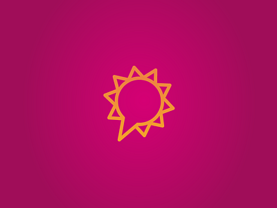 Logo draft draft logo shine speech bubble sun words