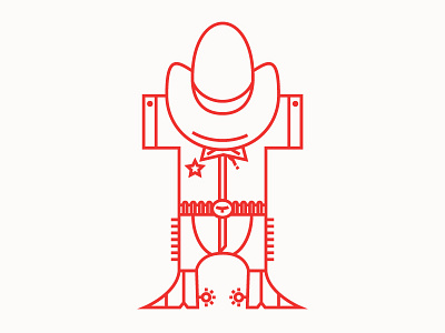 Ranger aiga cowboy funny illustration letter line art outlaw red sherif t type typewalk