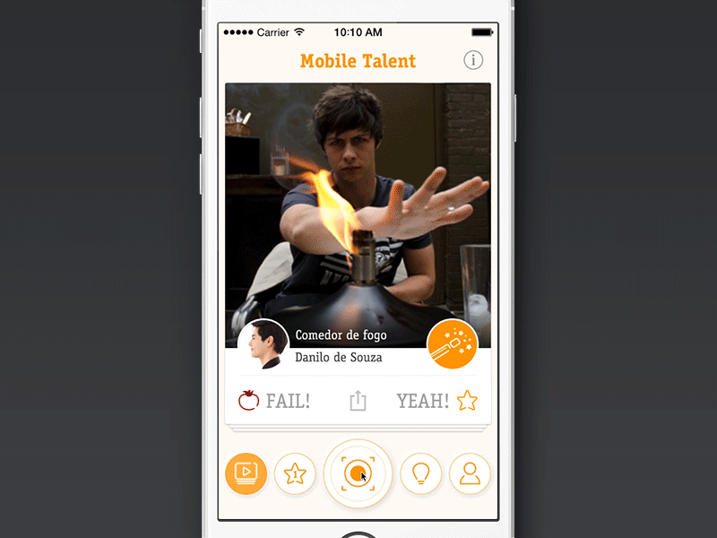 Telent Show Video Recording app circus dance icon interaction magic menu pet recording talent show ui video