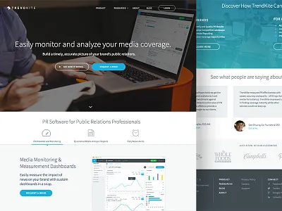 Trendkite Homepage responsive trendkite website