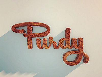 Purdy Logo 3D 3d c4d hand lettering lettering logo logotype typography wood