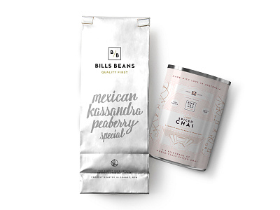 Bills Beans x Remy & Max australia beans chai coffee handtype lettering packaging reno script