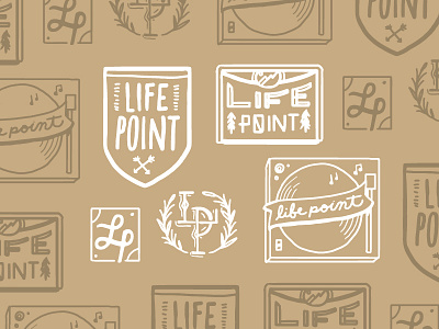 LP hand drawn lettering monogram