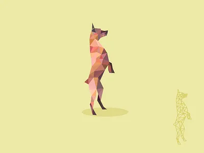 Stand Up Dog animal dog flat design geometrical geometry low poly standing dog triangles