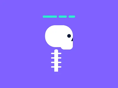 Medical character flat icon medical skull