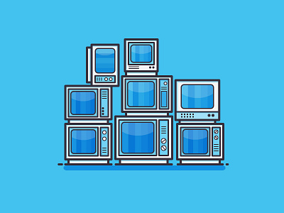 Television 365 daily challenge icon outline vector