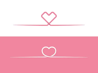 Heart concept connection heart line logo love mark pink
