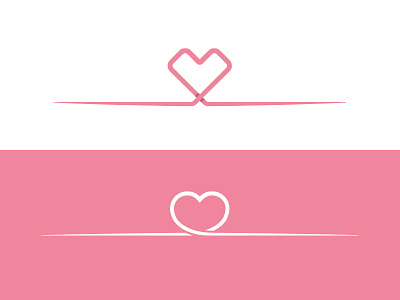 Heart concept connection heart line logo love mark pink