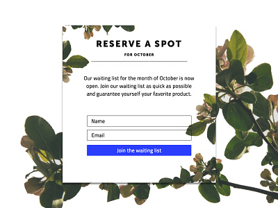 Waiting List e commerce fresh minimal ui ux waiting list web