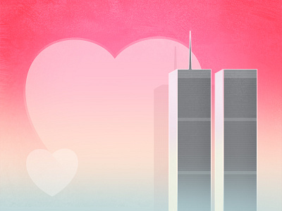 Remembering September 11th building design heart illustration new york