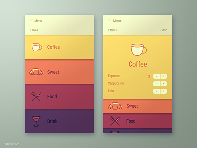 Menu App Interface app interface mobile ui ux