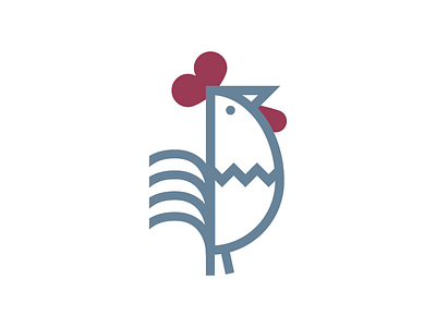 L'Atelier Français icon cock cock a doodle doo cocorico french icon illustration logotype rooster