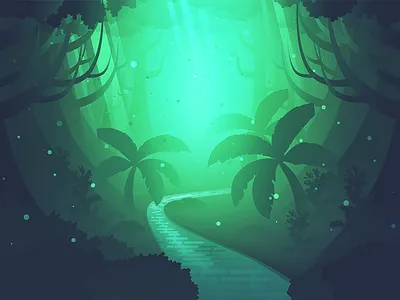 Forest color forest green illustration light tree