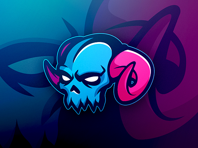 Slurpfiend - Logo Design design gaming horns illustration logo mascot skull sport