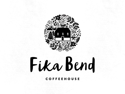 FIKA BEND coffee fika flowers hand drawn illustration lettering swedish