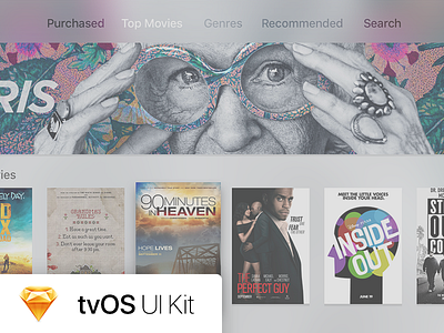 tvOS UI Kit apple tv sketch tv tvos ui kit