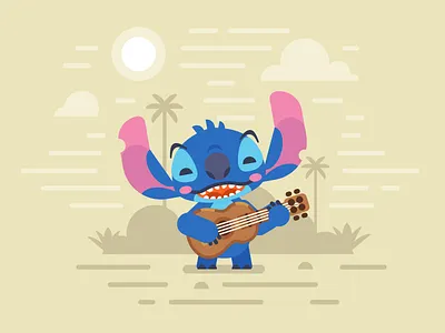 Disney World / Stitch disney disney world flat guitar illustration lilo stitch stitch stolz ukulele