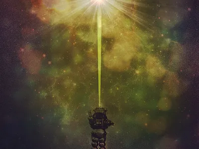 Forbidden Planet Night clouds light nebula robot spark streak texture