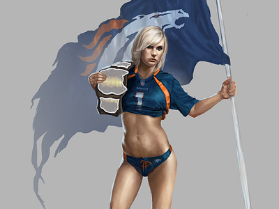 Bronco Girl broncos flag football pin up sexy
