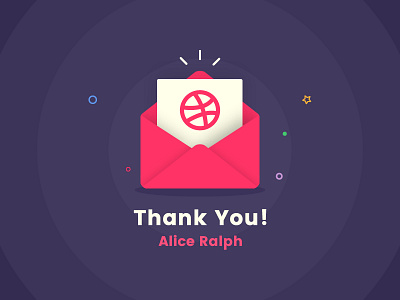 My first shot - Thanks Alice debut draft dribbble invite first shot gift illustration invite message prospect thanks flat