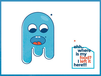 Ghost Character Style cartoon cute ghost hungry icon style texture typo