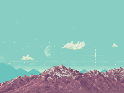 Zodiac art mountains pixelart zodiac