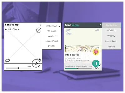 Sandvamp Desktop App Mockup app bandcamp desktop interface jazzy music player ui ux