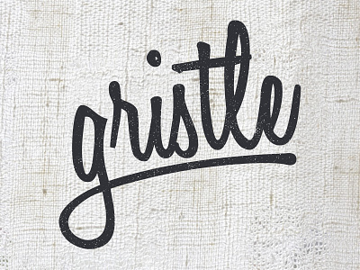 Gristle- Food Truck Logo grunge identity lettering logo logotype script texture wordmark