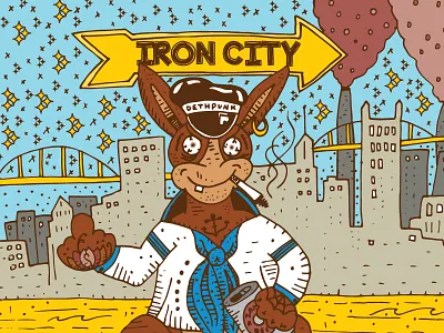 Kenny Goes Punk illustration kangaroo kennywood pittsburgh punk sailor