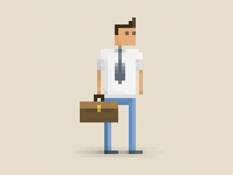 Buziness business man first shot pixel art survival