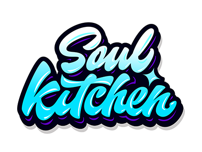 Hey! vector sketch,"Soul kitchen" yap) art hand lettering logo print sketch type
