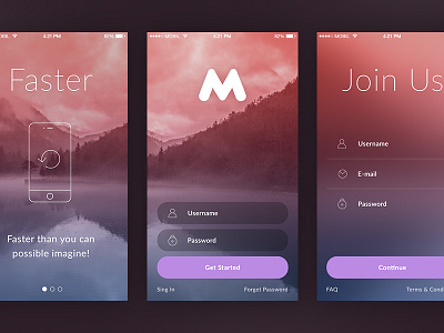 Megap - iOS 9 Template 3d touch app colorful form ios 9 ios9 iphone 6s iphone6s mobile psd template