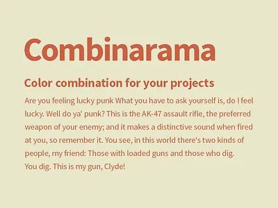 Combinarama Text CA6144 Background E9E6C9 background color colour combinarama combination design inspiration simple