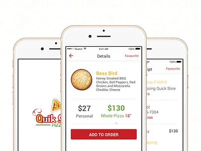 Quik Slice Pizza app food ios mobile app pizza sketch