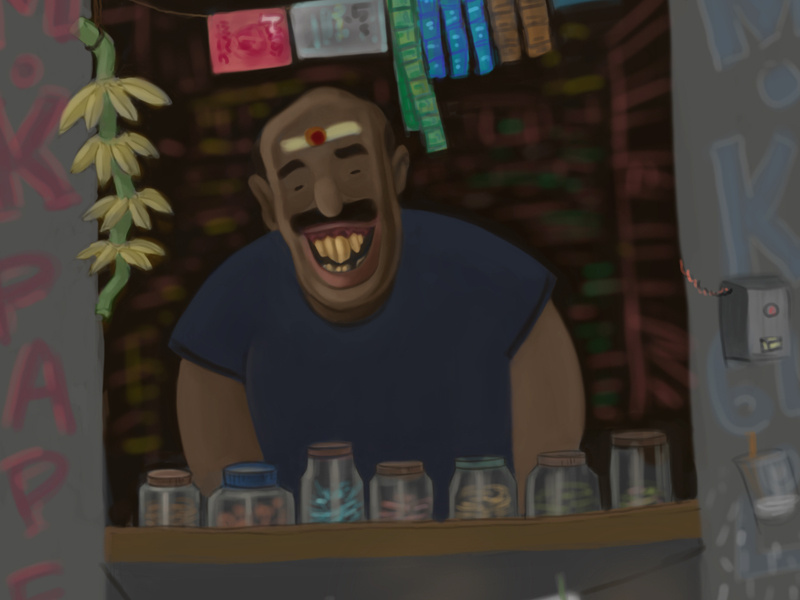 Example of Small shop owner (Madurai - Southern India)