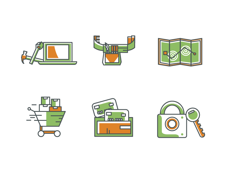NBS Icons email features icons illustration information