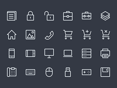 Line Icons WIP (Batch #4) 32x32 64x64 creativemarket icon icons line lines set