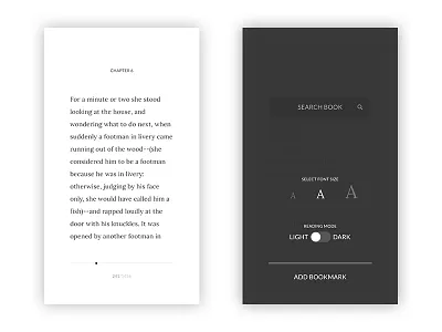Reading App app ios minimal progress reading screen settings shot wip