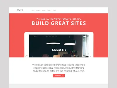 Bravo Website Template bravo clean creative elegan minimal red template website