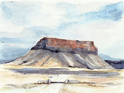 On the Road,New Mexico art drawing newmexico watercolor west