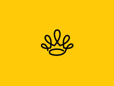 BeeCrown art bee black crown drop honey line outline yellow