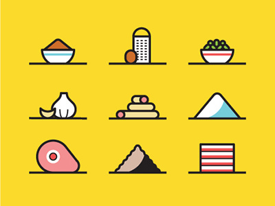 Mortadella ingredients eat editorial food garlic icon illustration kitchen nutmeg recipe salt sausage vector