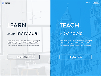 Landing Split landing page school teaching website