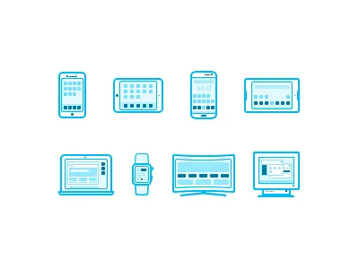 Device Icon Set computer devices icemobile icon set icons illustration ipad iphone smartphone smartwatch