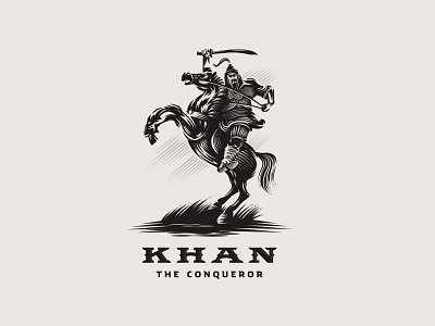 Khan The Conqueror armor barbarian battle conqueror helmet illustration knight leader sword victory warrior