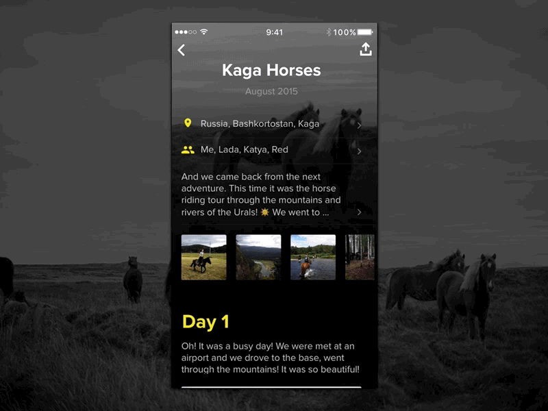 Travel Book App. Concept animation gif ios iphone navbar post travel travel book