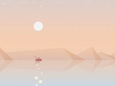 Fisherman Fishing boat colors contemporary fisherman fishing geometric illustration minimalism ocean reflection soft vector
